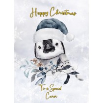 Christmas Card For Carer (Penguin)