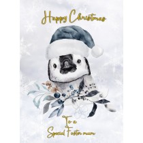 Christmas Card For Foster Mum (Penguin)