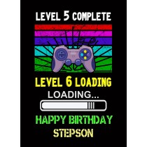 Stepson 6th Birthday Card (Gamer, Design 2)