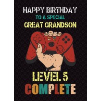 Great Grandson 6th Birthday Card (Gamer, Design 3)