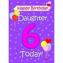 Daughter 6th Birthday Card (Lilac)