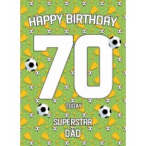 70th Birthday Football Card for Dad
