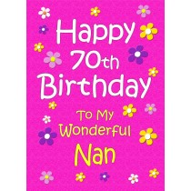 Nan 70th Birthday Card (Pink)