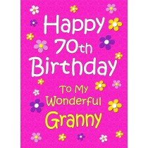 Granny 70th Birthday Card (Pink)