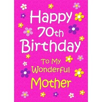 Mother 70th Birthday Card (Pink)