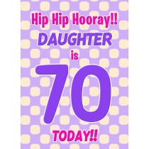 Daughter 70th Birthday Card (Purple Spots)