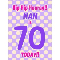 Nan 70th Birthday Card (Purple Spots)