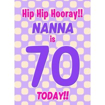 Nanna 70th Birthday Card (Purple Spots)