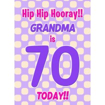 Grandma 70th Birthday Card (Purple Spots)