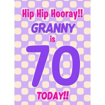Granny 70th Birthday Card (Purple Spots)