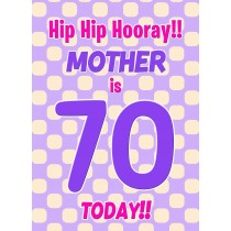 Mother 70th Birthday Card (Purple Spots)