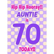 Auntie 70th Birthday Card (Purple Spots)