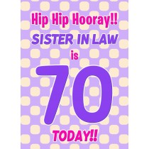 Sister in Law 70th Birthday Card (Purple Spots)