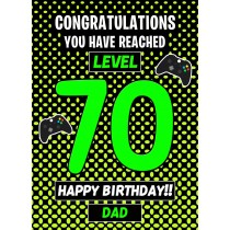 Dad 70th Birthday Card (Level Up Gamer)