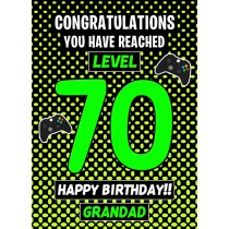 Grandad 70th Birthday Card (Level Up Gamer)