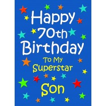Son 70th Birthday Card (Blue)