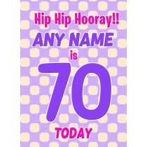 Personalised 70 Today Birthday Card (Purple)