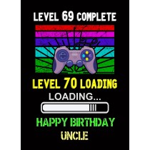 Uncle 70th Birthday Card (Gamer, Design 2)
