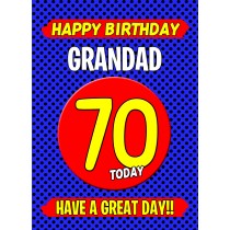 Grandad 70th Birthday Card (Blue)