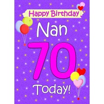 Nan 70th Birthday Card (Lilac)