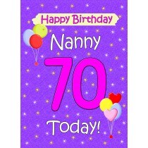 Nanny 70th Birthday Card (Lilac)