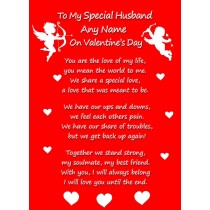 Personalised Valentines Day 'Special Husband' Verse Poem Greeting Card