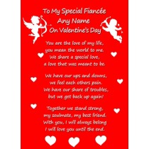 Personalised Valentines Day 'Special Fiancee' Verse Poem Greeting Card