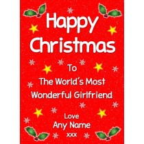 Personalised 'Girlfriend' Christmas Greeting Card