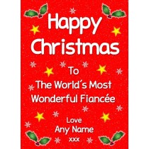 Personalised 'Fiancee' Christmas Greeting Card