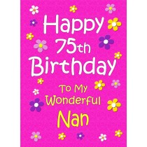 Nan 75th Birthday Card (Pink)