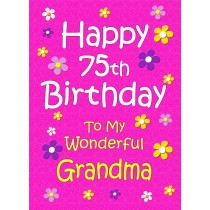 Grandma 75th Birthday Card (Pink)