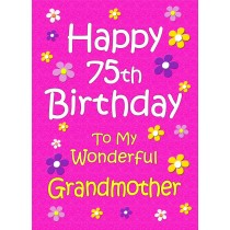 Grandmother 75th Birthday Card (Pink)