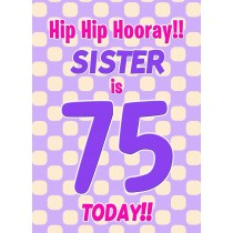 Sister 75th Birthday Card (Purple Spots)