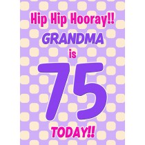 Grandma 75th Birthday Card (Purple Spots)