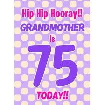 Grandmother 75th Birthday Card (Purple Spots)
