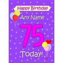 Personalised 75th Birthday Card (Lilac)