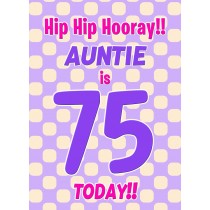 Auntie 75th Birthday Card (Purple Spots)