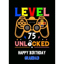 Grandad 75th Birthday Card (Gamer, Design 4)