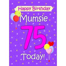 Mumsie 75th Birthday Card (Lilac)