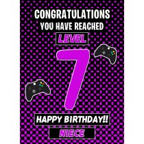 Niece 7th Birthday Card (Level Up Gamer)