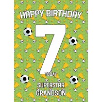 7th Birthday Football Card for Grandson
