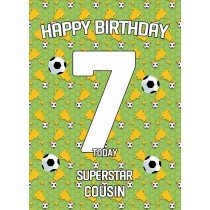 7th Birthday Football Card for Cousin