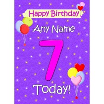 Personalised 7th Birthday Card (Lilac)