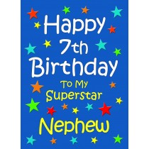 Nephew 7th Birthday Card (Blue)