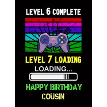 Cousin 7th Birthday Card (Gamer, Design 2)