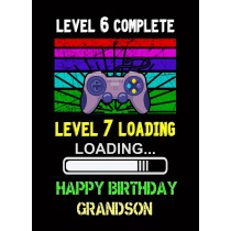 Grandson 7th Birthday Card (Gamer, Design 2)