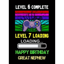 Great Nephew 7th Birthday Card (Gamer, Design 2)