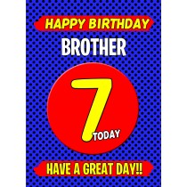 Brother 7th Birthday Card (Blue)