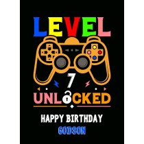 Godson 7th Birthday Card (Gamer, Design 4)