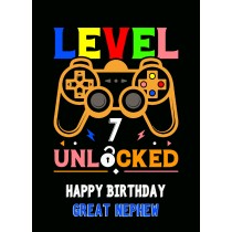 Great Nephew 7th Birthday Card (Gamer, Design 4)